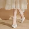 Fashion 2025  Pointed Toe Bow  Women's Stiletto Hee Elegant Large Size Thin Heel Shoes For Women
