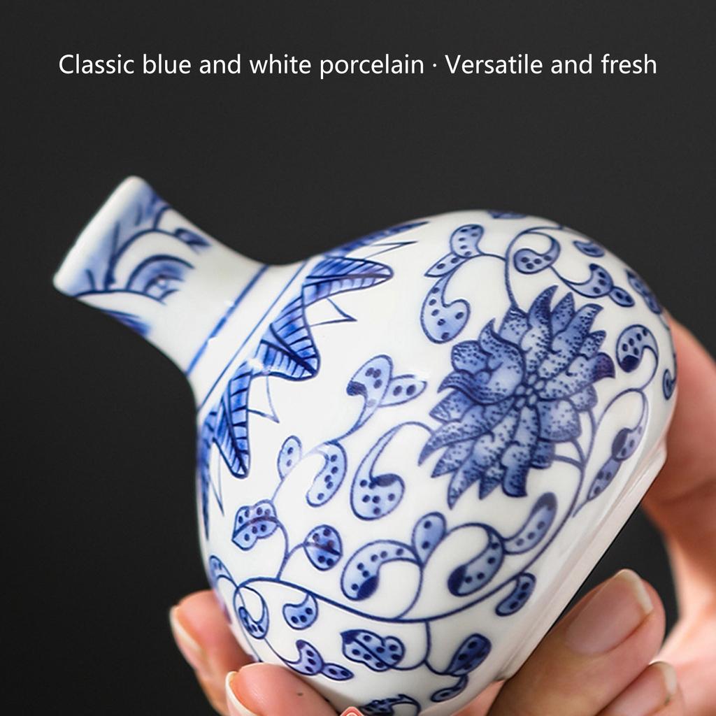 Antique Chinese Blue And White Porcelain Miniature Vases Flower Holder For Hydroponic Plant Shelf Display Container