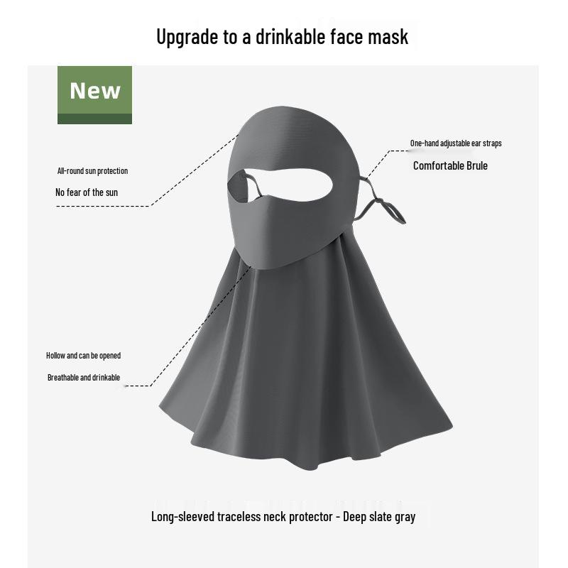 High-Style Women s Full Facekini UV Protection Mask for Summer 2026 With Neck Protection - Drinkable