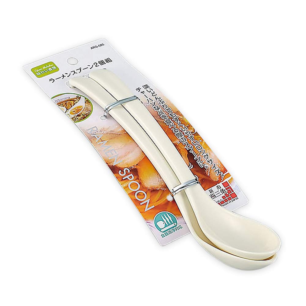 Shimomura Kogyo Made In Japan Aji Shokubo Ramen Spoon Set of 2 Made In Niigata ARS-685 Tsubame-Sanjo