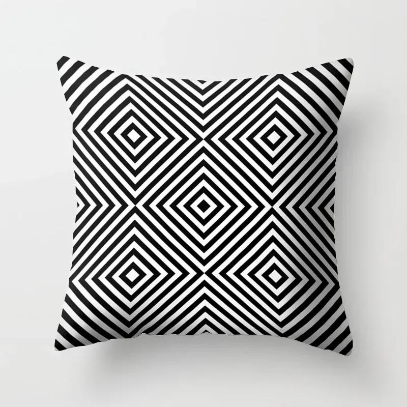 High-grade Black and White Geometric Irregular Pattern Pillowcase Office Living Room Home Pillowcase Car Ornaments
