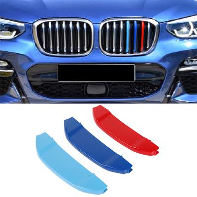 3 adet araba ön ızgara Trim tampon kapak şeridi 3D M Styling kapak çıkartmalar BMW X3 X4 serisi G02 2018-otomatik