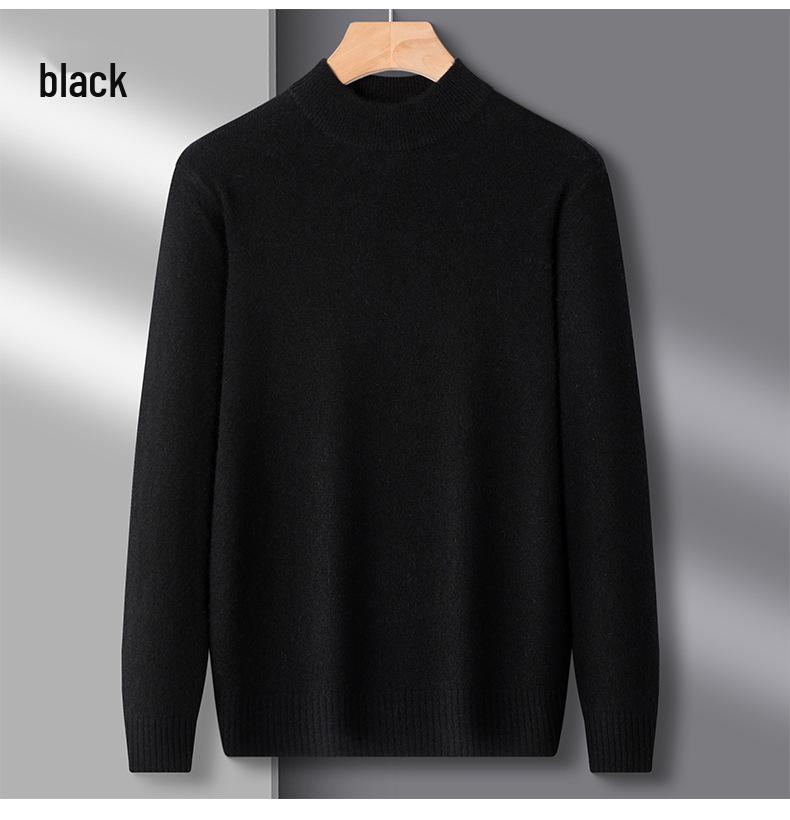 Men's Half-High Collar Thick Knit Sweater - Autumn/Winter Velvet Business Layer