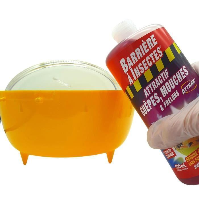 Barriere a insectes appât pour pièges à guêpes, frelons, mouches et moucherons attrak' - concentré 500 ml