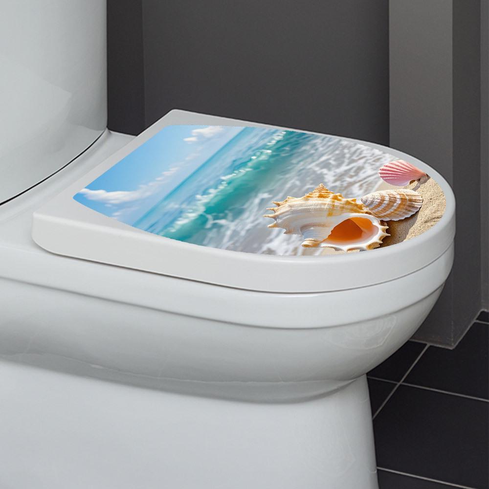 Shangyi Wasserdichter PVC Strand Muschel Abnehmbarer Toilettenaufkleber