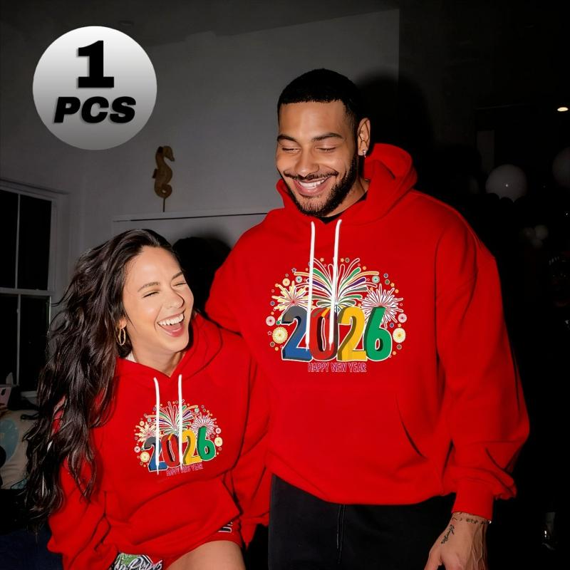 

Классическое новогоднее худи, однотонный алый, удобная посадка, праздничная одежда на все случаи жизни XXL красный