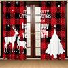 3D Cheap Christmas Fireworks Christmas Tree Set Shade Drapes 2 Panel Deluxe Livingroom Space Bedchamber Household Decoration Drapes