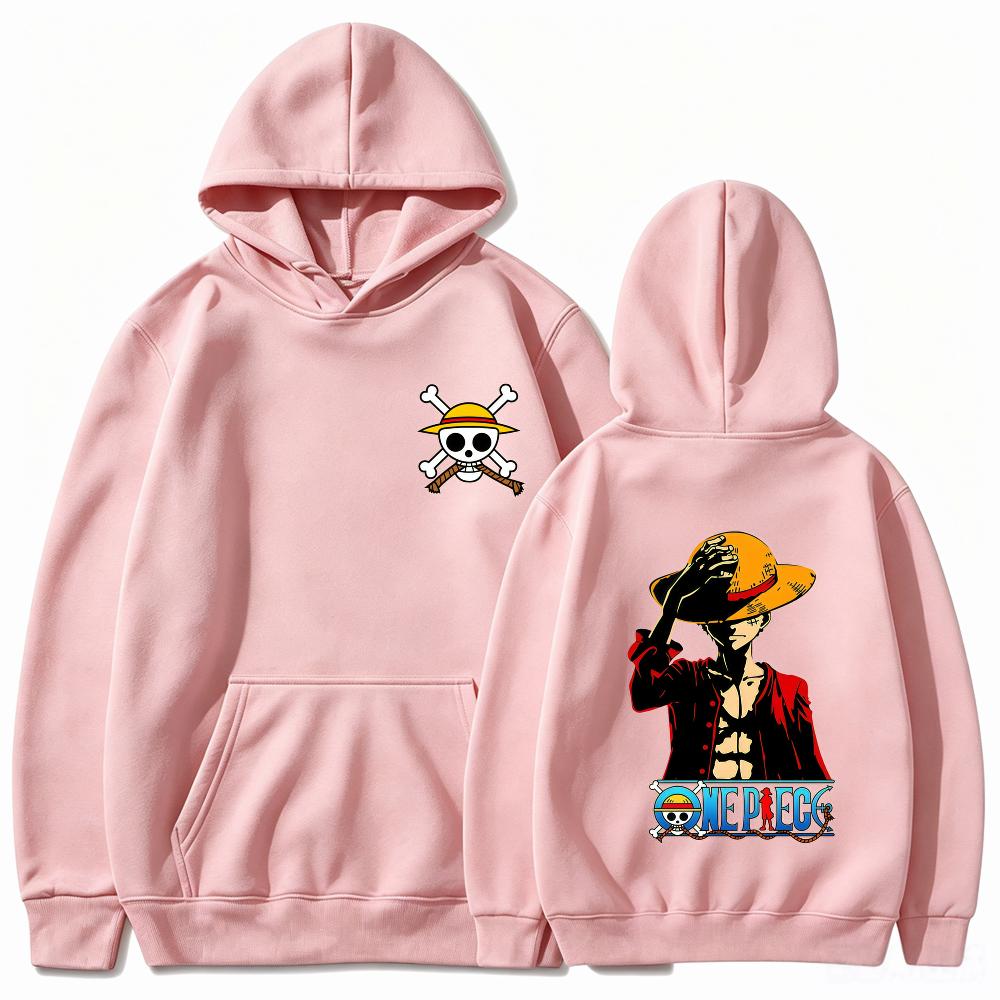 Sudadera con capucha de una pieza para hombre con estampado de Luffy, Sudadera de forro polar, Alta calidad, Cálida y de corte holgado, Estilo Otoño/Invierno XXL