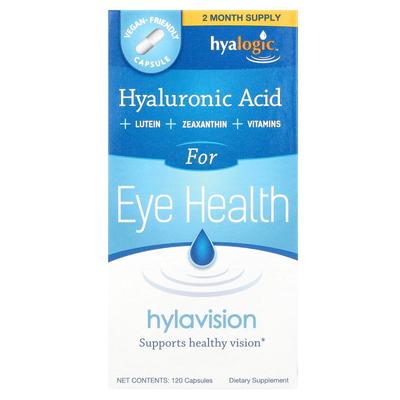 Hyalogic, Hylaview, Hyaluronsäure + Lutein + Zeaxanthin + Vitamine, 120 Kapseln
