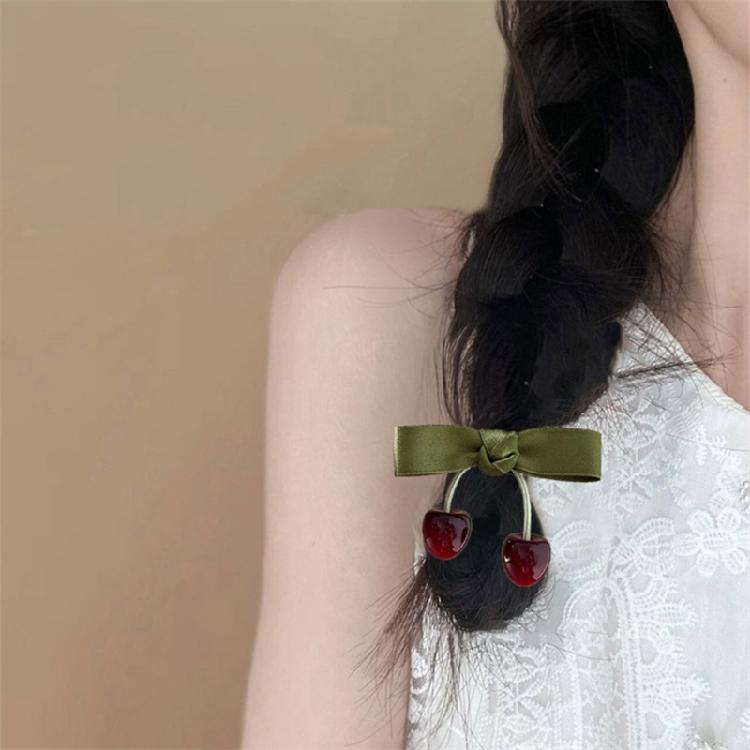 Stylish Cherry Hair Bands and Hair Clip For Children High Elasticity And Softness Hairpieces For Everyday Use