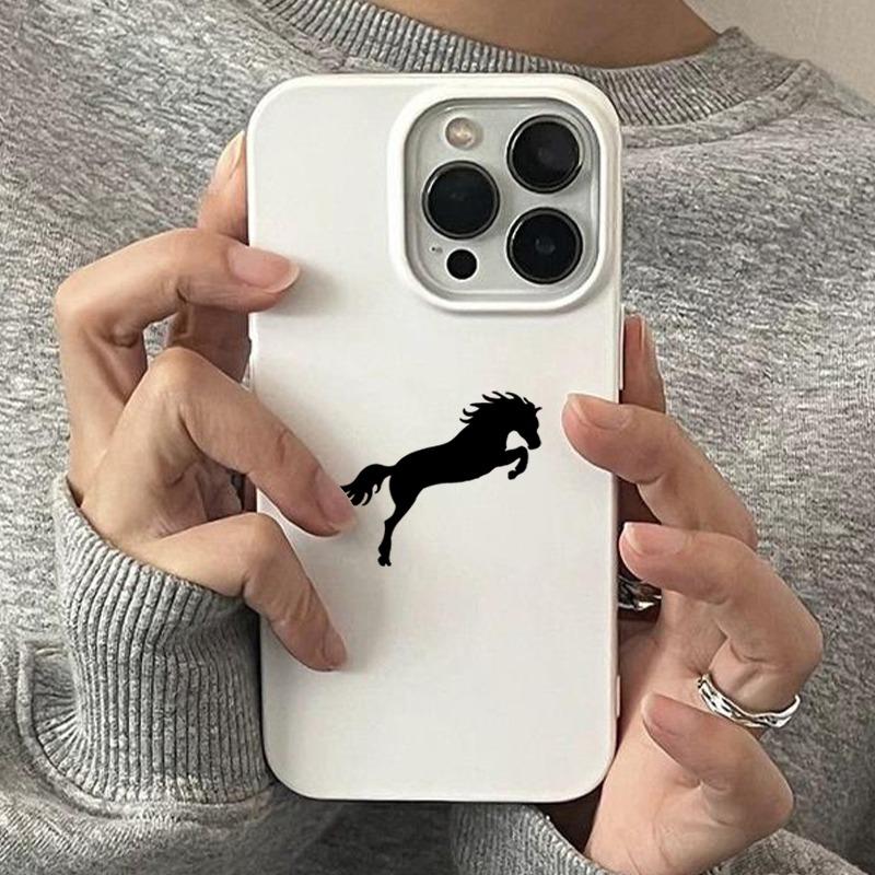 Модный черный силуэт лошади Чехол для телефона для iPhone 16 17 Pro Max 15 14 Plus 13 12 11 Pro Max 16e 17 Air Ударопрочный Мягкий чехол iPhone17 Pro