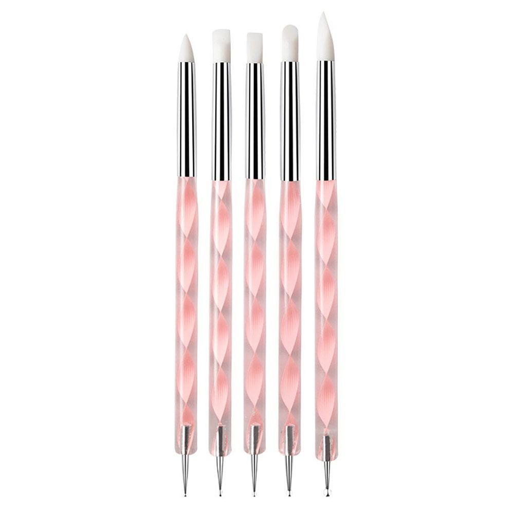 5Pcs/Set 2 Ways Nail Art Pen Point Flower Dotting Tool Durable Marbleizing Painting Pens
