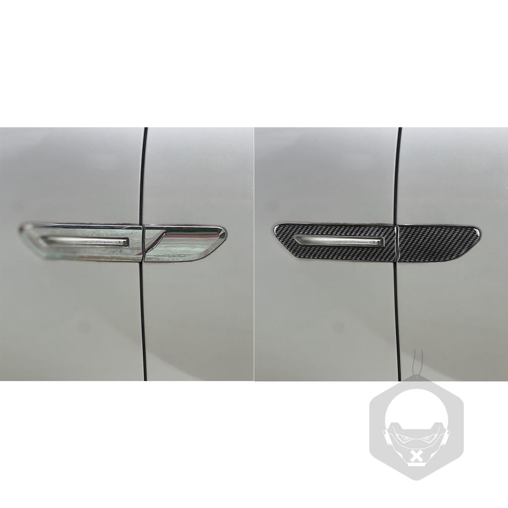 Air Knife Edge Lamp Door Exterior Decoration Real Carbon Fiber Sticker Cover Trim For BMW 7 Series F01 2009-2014 Car