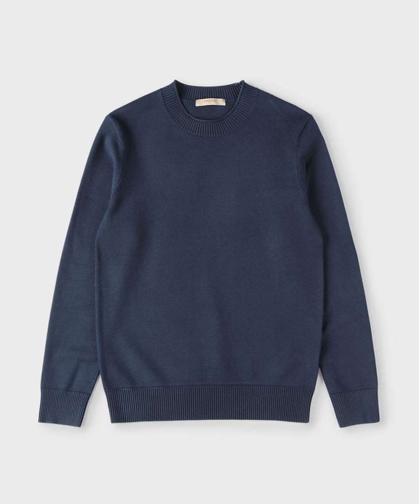 PANICALE Navy Slim Fit Viscose Blend Knit