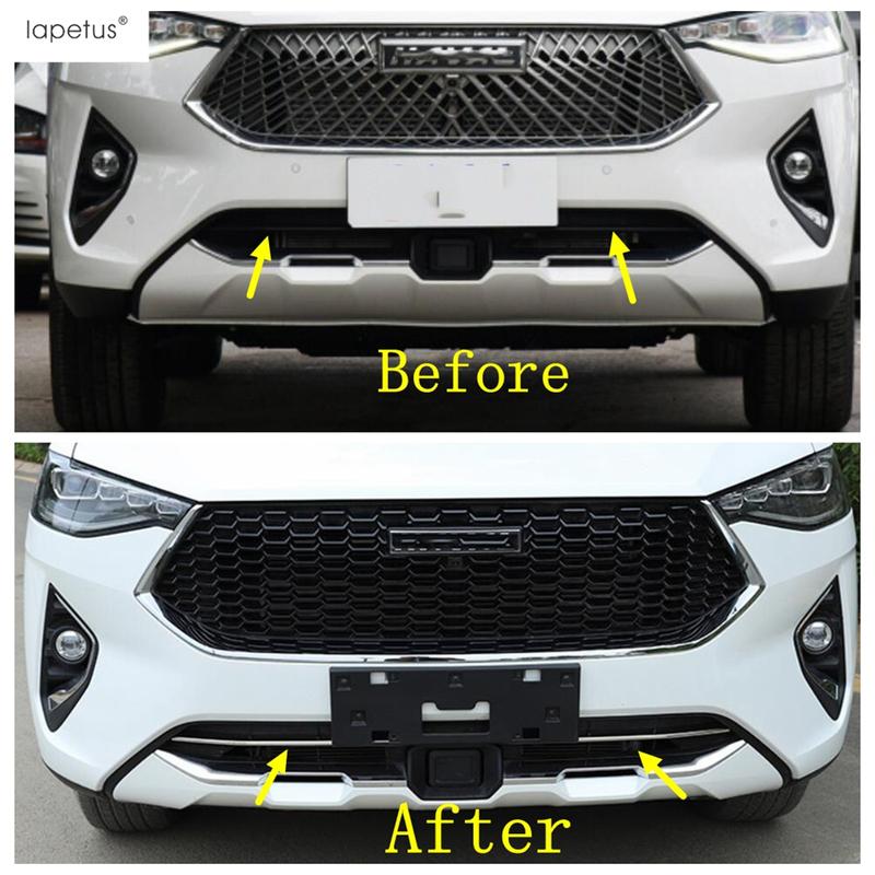 Front Bumper Lower Bottom Grille Strip Protection Decoration Cover Trim Stainless Steel Accessories For Haval F7 F7X 2018 -