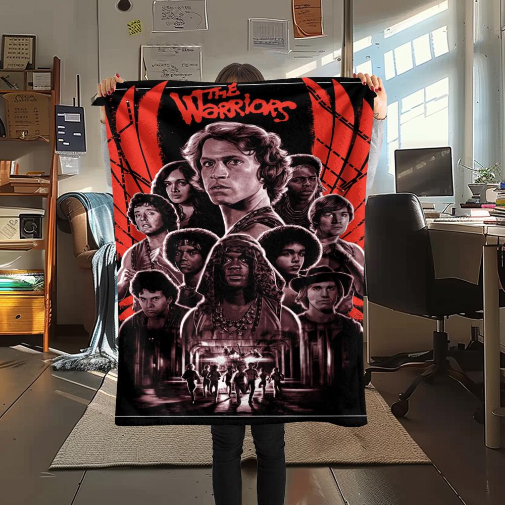 1PC the Warriors Print Flannel Blanket, High Quality Comfortable for All Seasons, Home Decor, Warmth and Comfort, Perfect for Christmas Gifts216