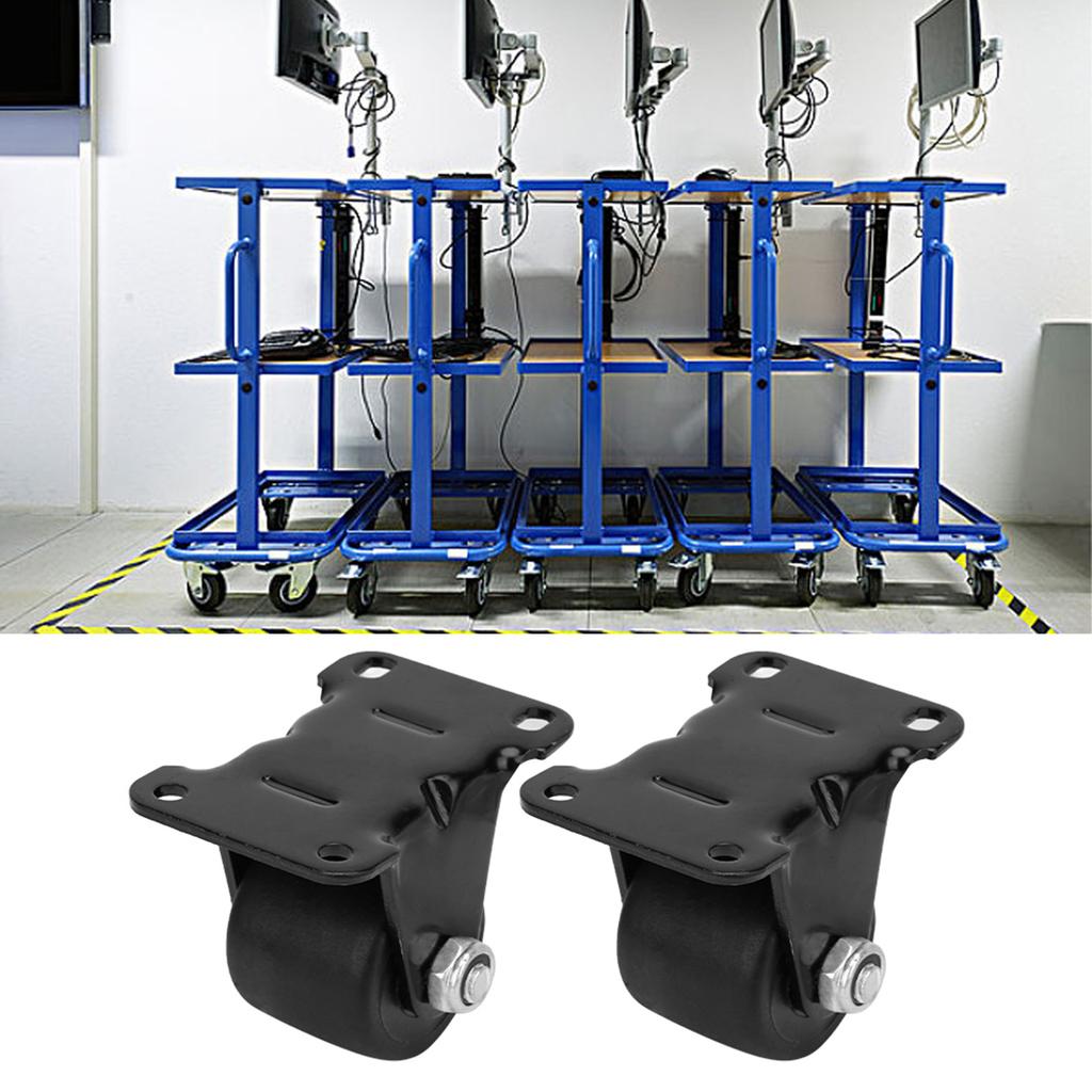 4pcs 2 inch Nylon Casters Wheels Low Center of Gravity Fixed Swivel Casters