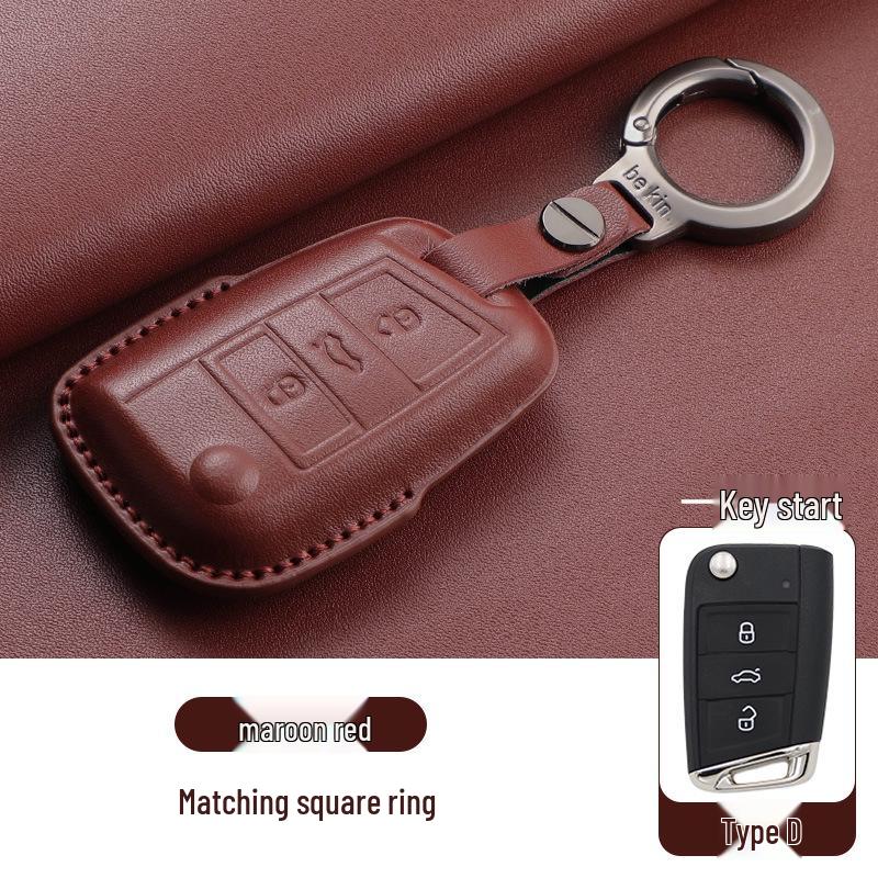 Volkswagen Schlüsselhüllen - Echtes Leder für Teramont, Tiguan L, Tayron, Sagitar, Tharu, Bora, Passat, Magotan und CC Modelle.