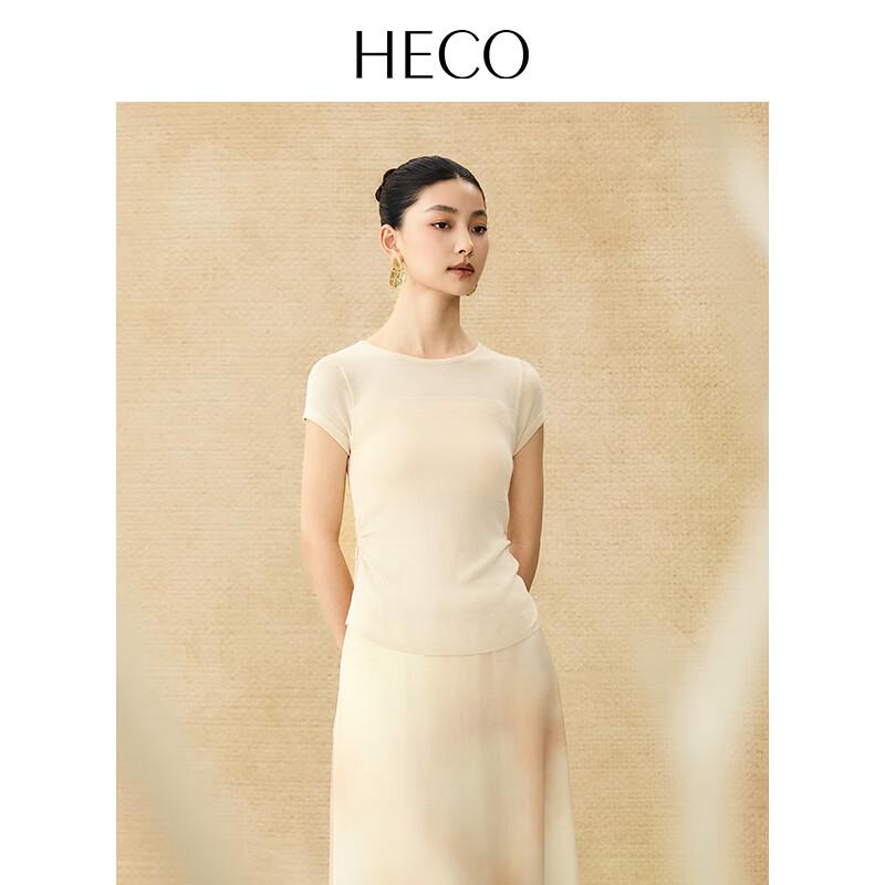 HECO Oriental Style Sheer Knit T-Shirt M