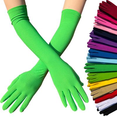 Solide Frauen Dance Party Bar Leistung Cosplay Lange Handschuhe Sonnencreme Milch Seide Elastizität Urlaub Prom Handschuhe