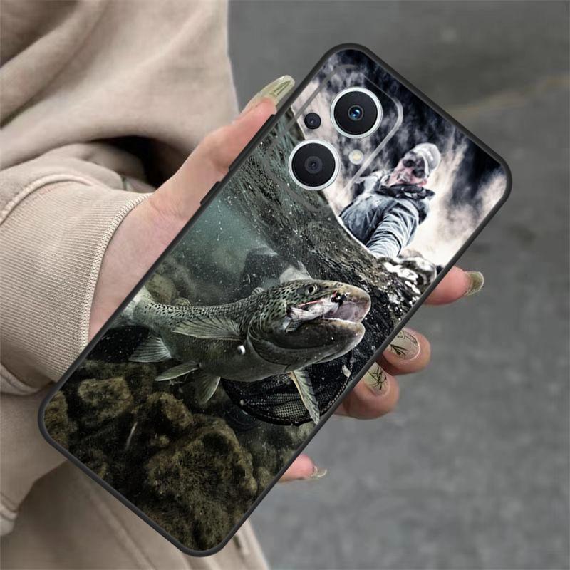 Vintage Trout Fishing Case For OPPO Reno 7 8 Lite 10 11 12 13 14 Pro 8T 12F 13F 14F OPPO Find X8 X6 X9 Pro Cover