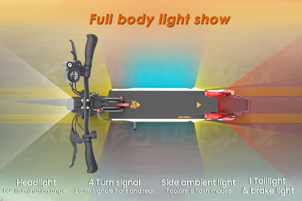 Foldable Electric Scooter Kukirin M4 Max, 800W Motor, 48V 18.2Ah Battery, Top Speed 45km/h, Cruising Range 65km, 10-inch Tires+4 Gifts