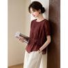 D.F.DEAR Women's Asymmetrical Hem Blouse