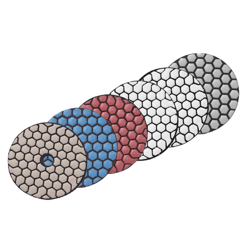 5Pcs 3 Inch 12mm Diamond Polishing Pad Dry Use Sharp Flexible Sanding Disc Resin Bond For Granite Marble Stone Grinding Abrasiv