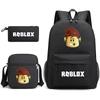 Large Capacity Schoolbag with Shoulder Strap; Student Three-piece Pencil Case Set