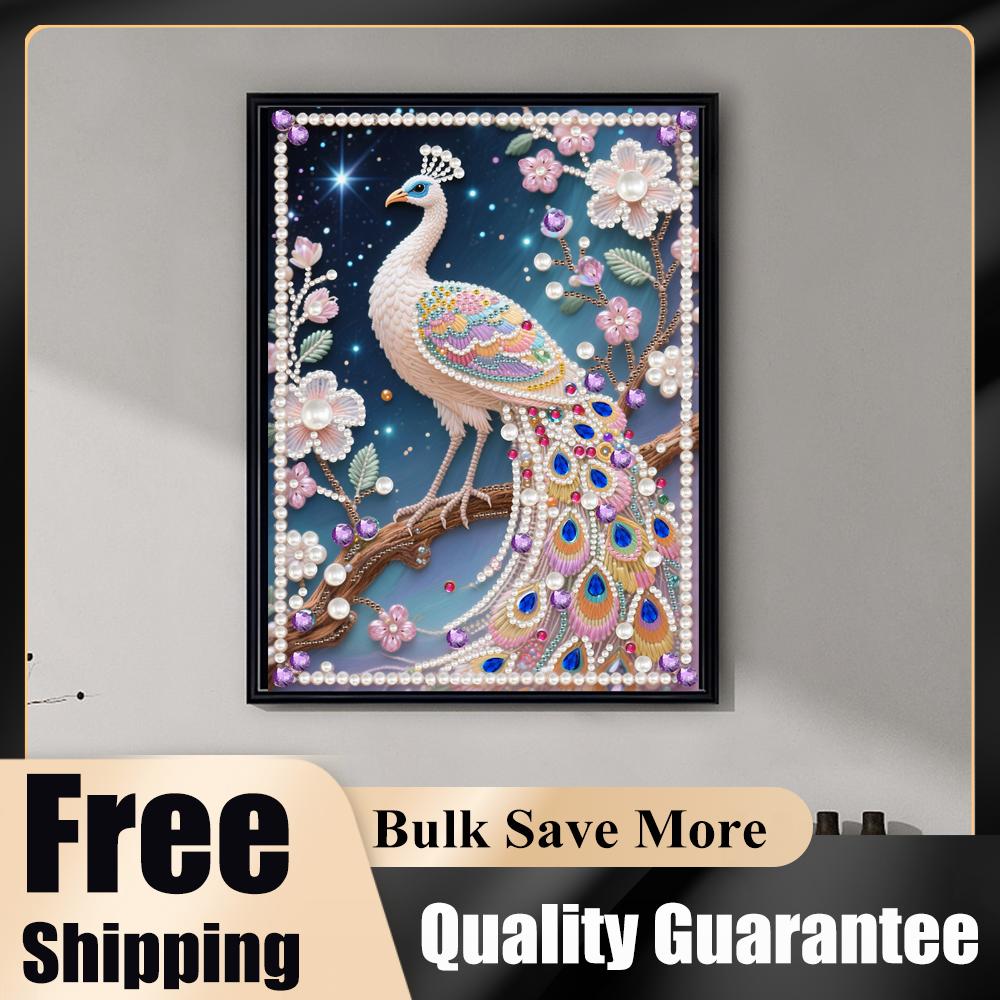 Animal Special Shaped 5D DIY Partial Drill Pearl Gem Diamond Art Painting Kit for Adults Beginners Home Decor 30x40cm