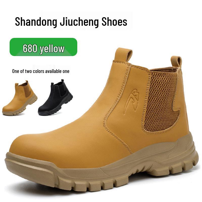 Men's Steel Toe Work Boots - Four-Season, Anti-Smash, Puncture-Resistant, Durable Construction Safety Shoes