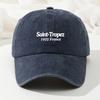Fashionable Letter Print Baseball Cap, Retro Washed Cap, Versatile Baseball Cap, Fishing Cap, Hip-hop Curved Brim Hat