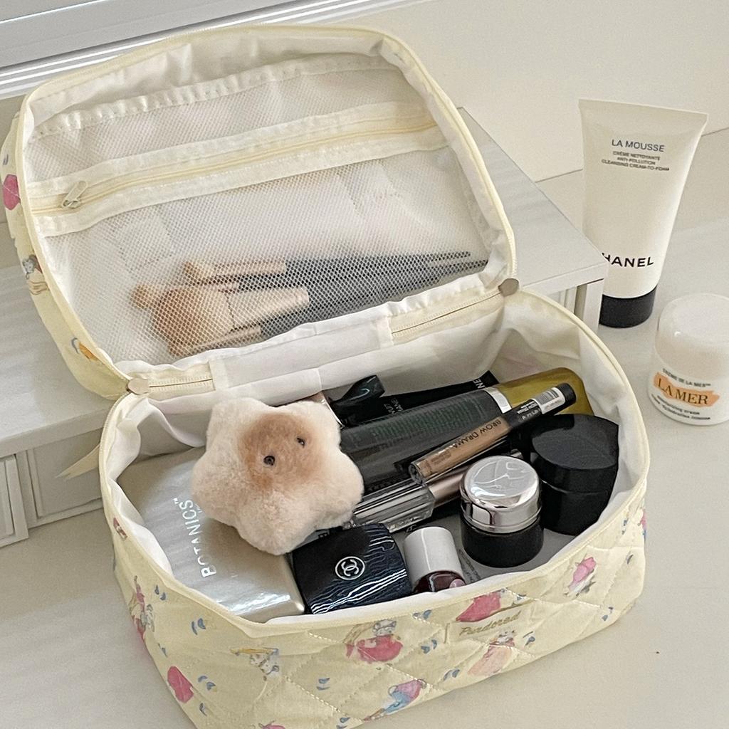 Cartoon Portable Cosmetic Bags for Women Travel Animal Print Toiletry Storage Ladeis Makeup Handbags Commuter Female Pencil Case