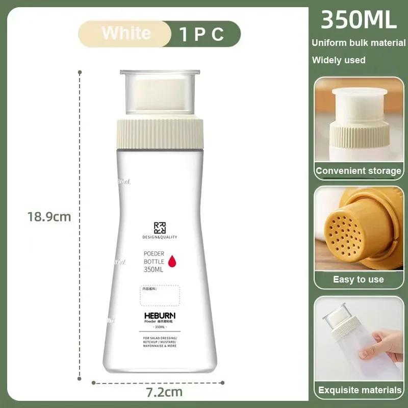 

2025 New 350Ml Seasoning Bottle Pepper Spice Salt Sugar Jar Flour Jar Bbq Powder Jar Seasoning Bottle Kitchen Sorting Storage Bo білий