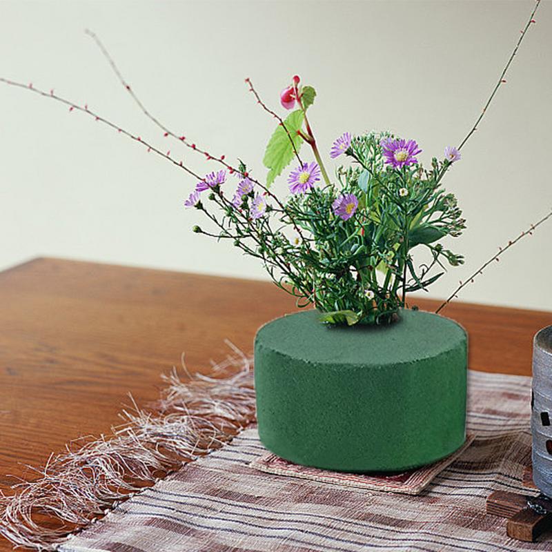 6pcs Round Floral Foam Bricks for Wedding Party Table Arrangement Decoration Wet Foam Artificial Flower Mud Home Garden