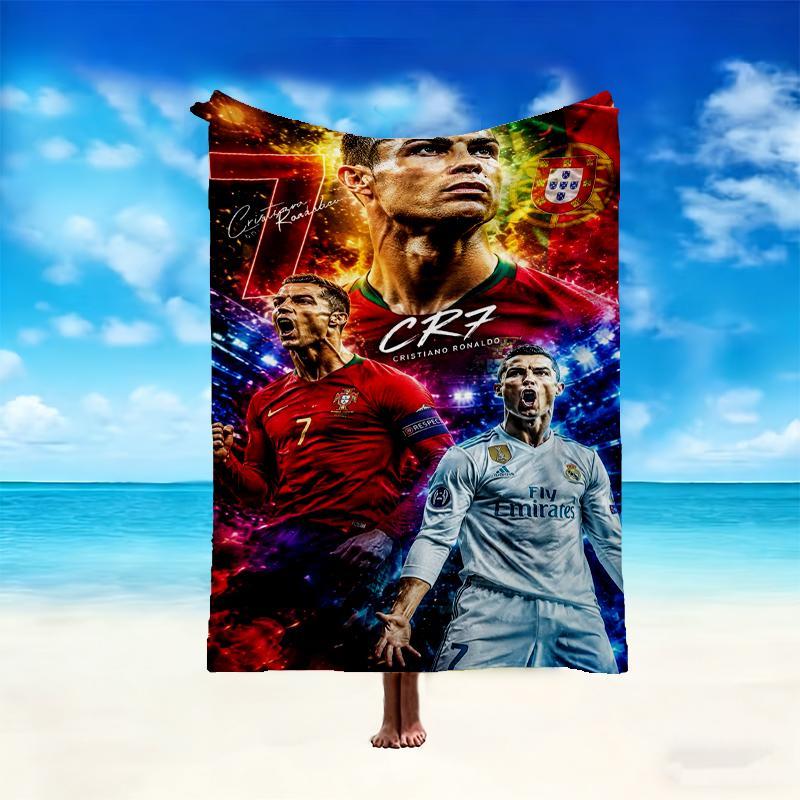 Cristiano Ronaldo Pattern Blanket, Cozy Blanket for All-Season Comfort on Sofas, Beds, Office, Car, Camping and Travel