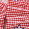 Hot Selling Patriotic Infant Girls Clothing Set Star Bow Fly Sleeve Top Plaid Shorts 2 Piece Outfit With Heart Embroidery For 0 3 Years Old Daily Wear