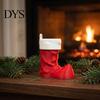 Miniature Stocking Display 3D Printed Christmas Ornament, Red and White Seasonal Shelf Ornament Desktop Decoration for Holiday Home Mantelpiece