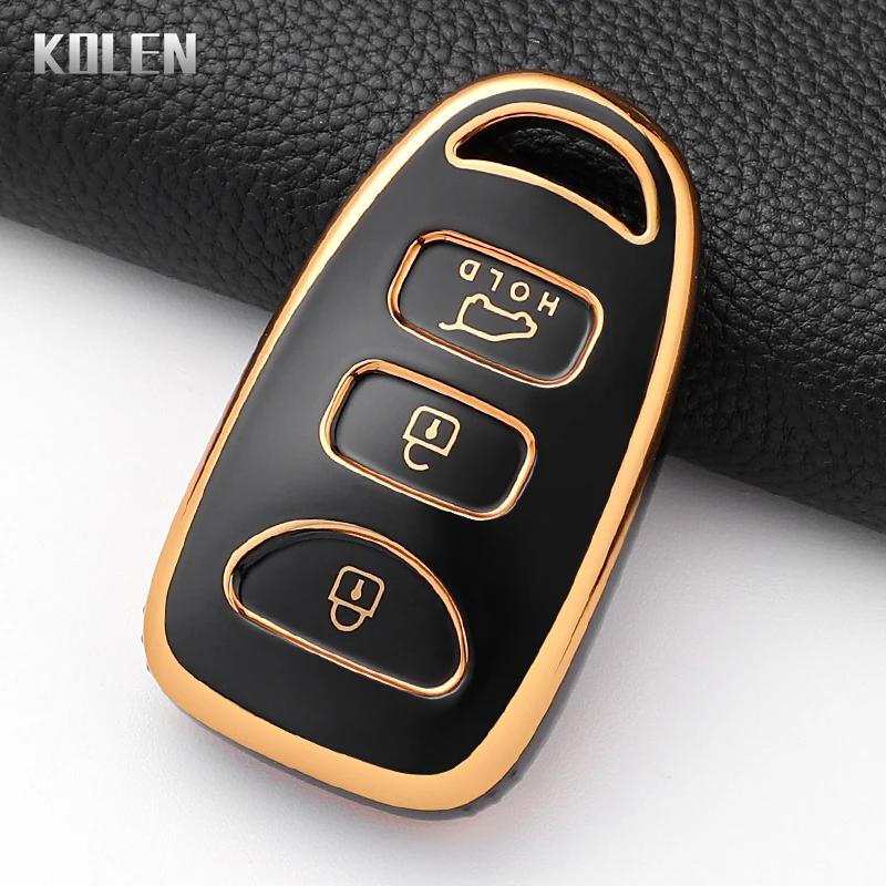 Fashion Tpu Car Key Case Cover For Hyundai Kia Tuscon Elantra Rio Sportage Rondo Accent Protected Shell Keychain Fob Accessories