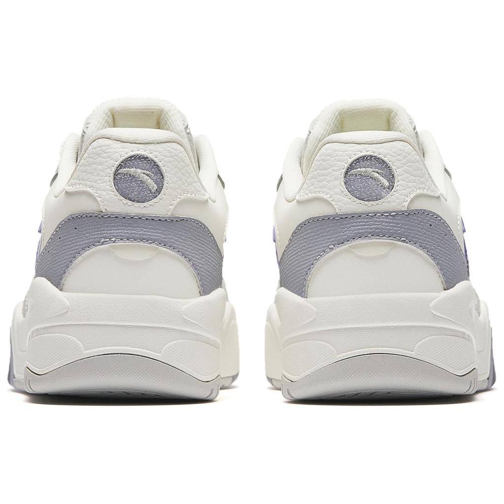 Anta Wave Shoes Versatile Casual Height Increasing Wear Resistant Lightweight Non Slip Low Top Skate Shoes Women sneaker White Purple Gray 922518005-2