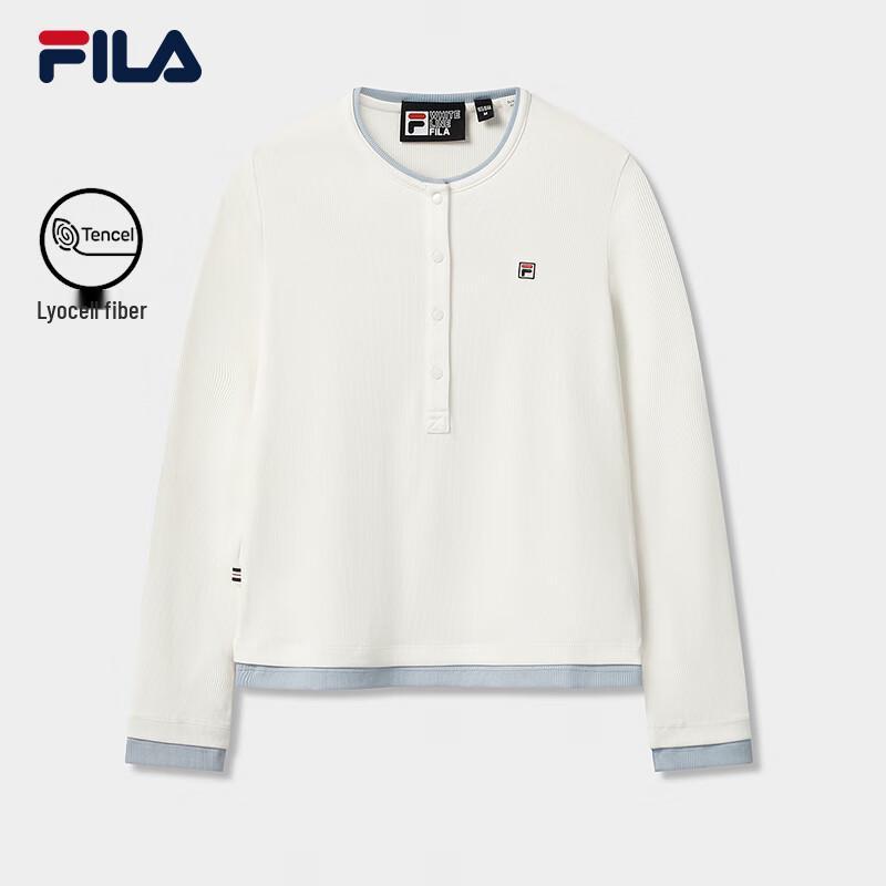 Fila Women's Faux Two-Piece Slim Fit Knit Henley Shirt