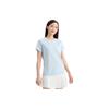Anta Training Series Round Neck Solid Color Breathable Casual Short Sleeve T-Shirt Women Tops Dream-Shadow-Blue 962427101-1