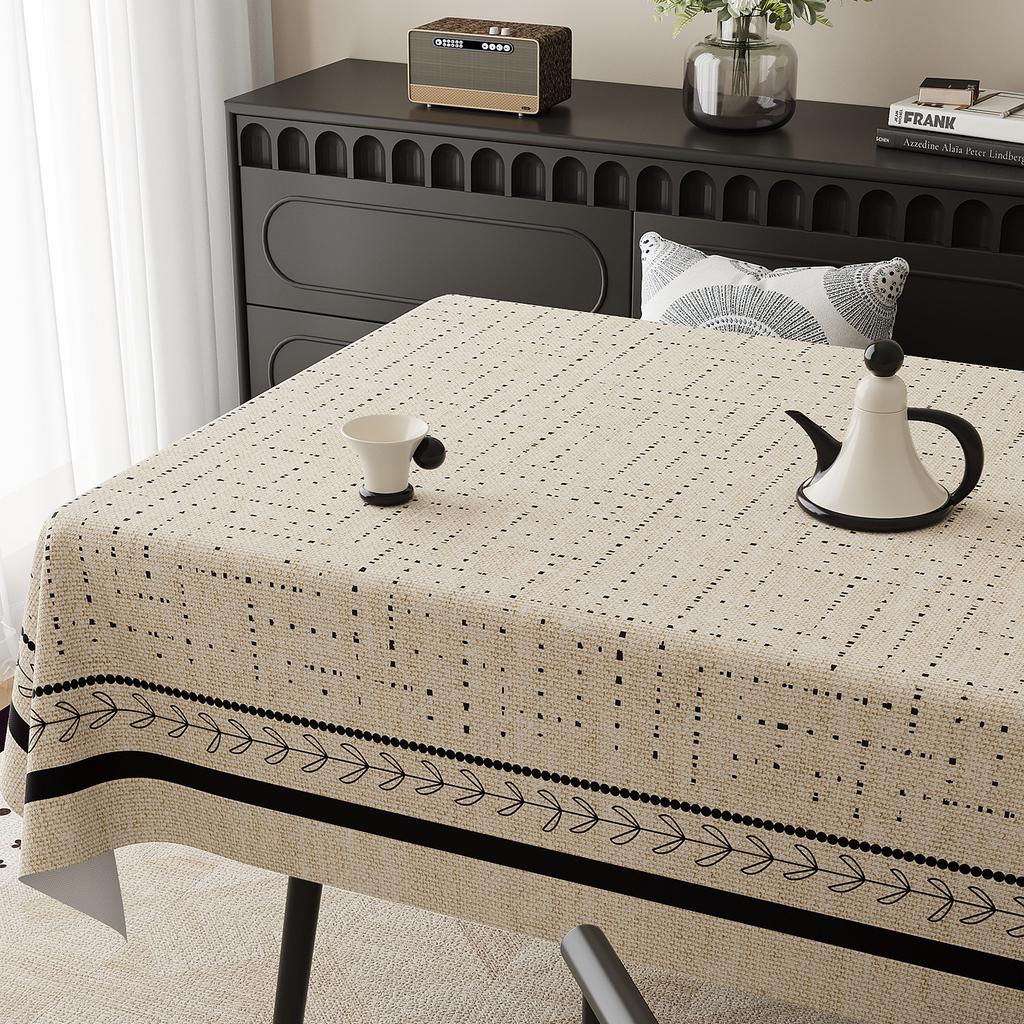 Vintage Mid Century Tischdecke Wasserdicht Ölbeständig Hitzebeständig Leinenoptik Rechteck Esstischdecke Abwischbar Französisch Retro Küchen-Dekoration