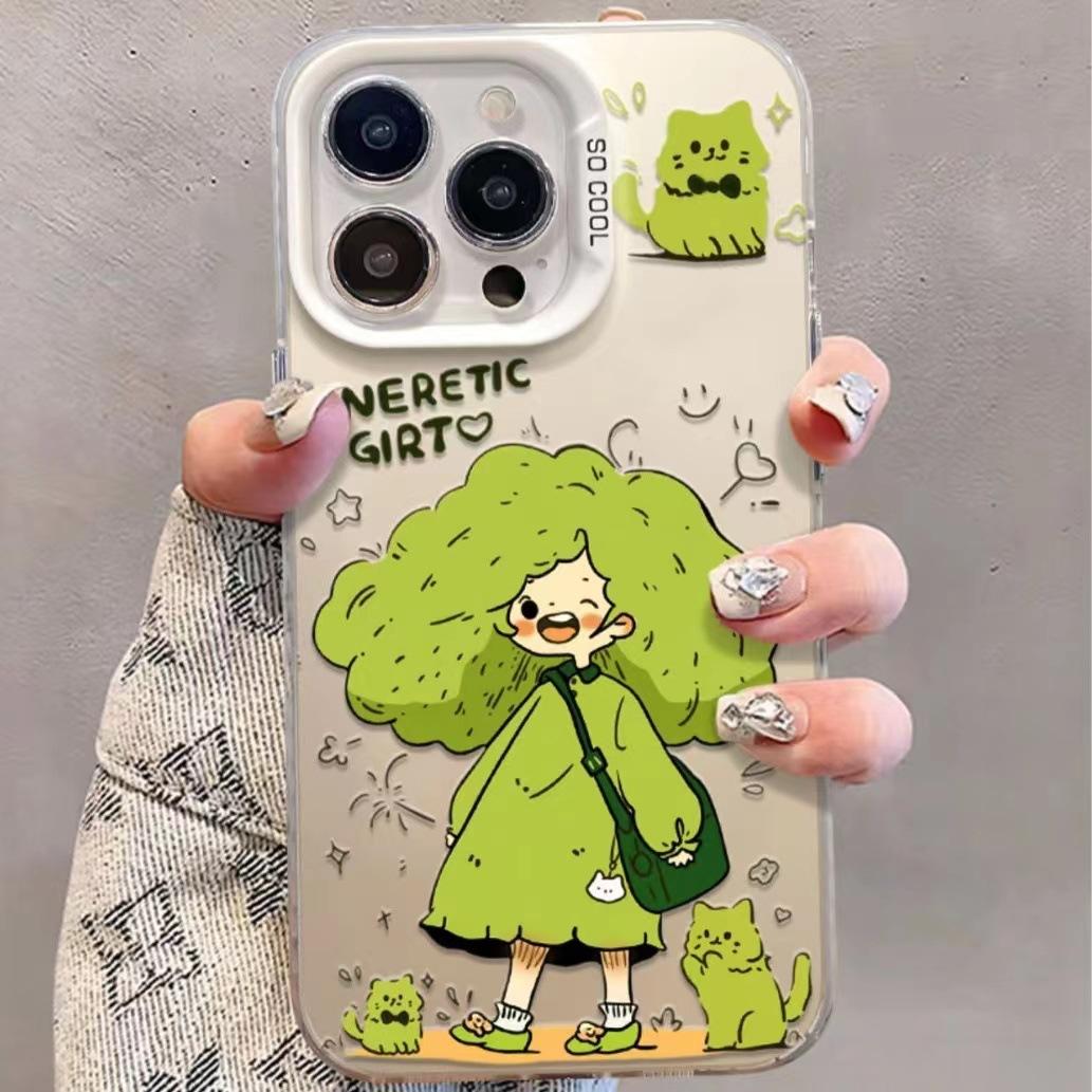 

Broccoli Girl Подходит для iPhone 15pro, Чехол для телефона 16promax, iPhone 13pro Трендовый 14 Милый 12 iphone7p/8p