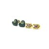 Heart Bijoux Set of 2 (both Ears) Pierce Metal Green X Gold