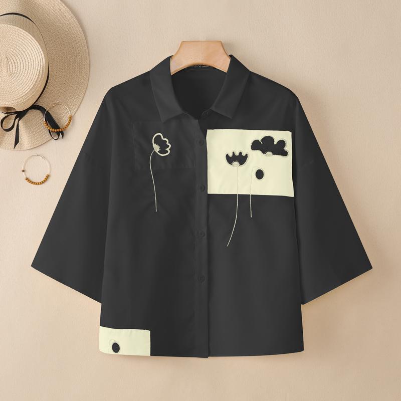 ZANZEA Damen Casual Turn Down Kragen Sommer Kurzarm Bluse