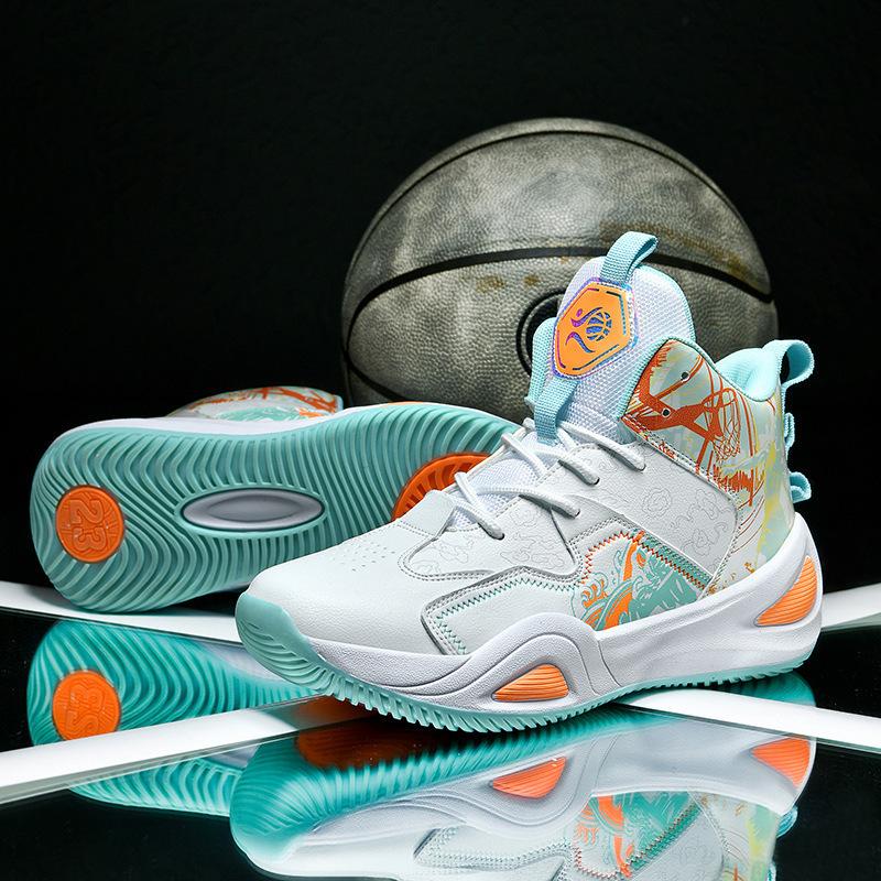 2025 New Large Size Basketball Shoes Men's Mandarin Duck Sports Shoes Young Students Practical Training Game Shoes