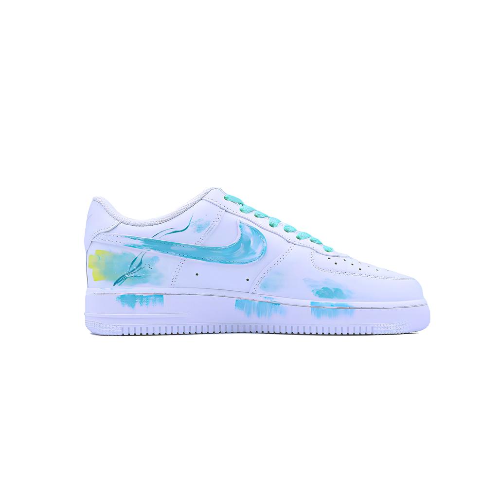 Nike Air Force 1 Orchid Grass Slip Resistant Abrasion Resistant Low Top Skateboard Shoes Unisex Teal CW2288-111(Team779- )
