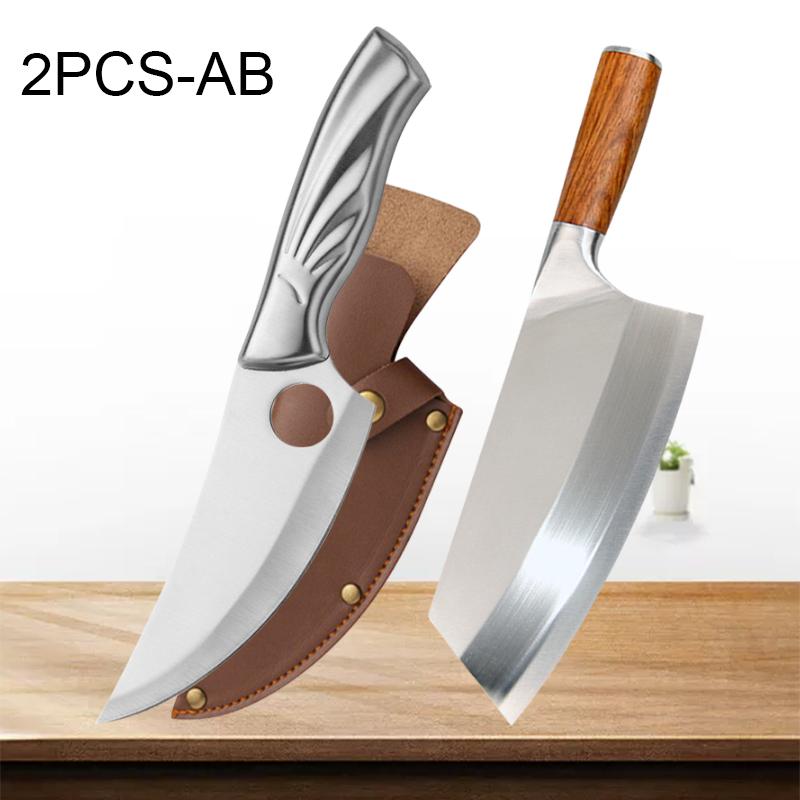 Hand Forged Stainless Steel Boning Knife Multifunctional Kitchen Knives Fruit Paring Knife Sharp Meat Cleaver BBQ Cooking Tools