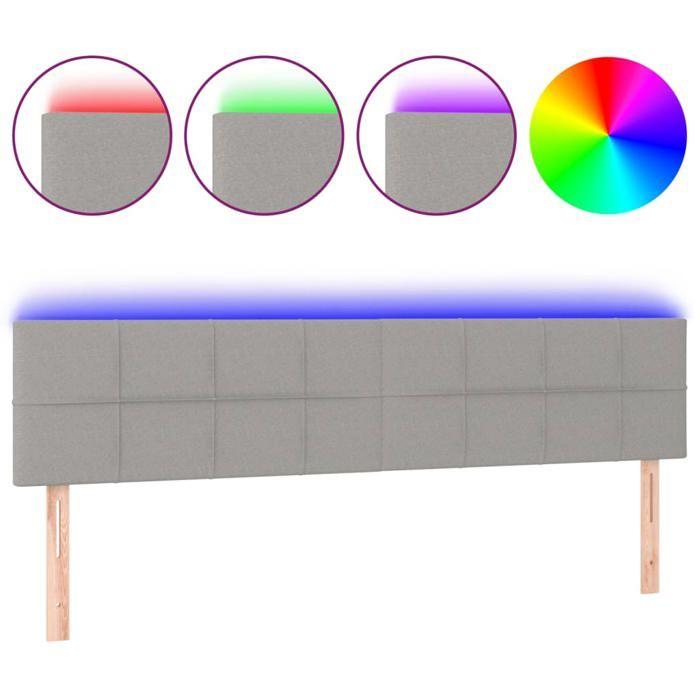 VidaXL LED Headboard Bedroom Furniture Double Bed Accessory Head of Bed Frame Interior Light Grey 3121618
